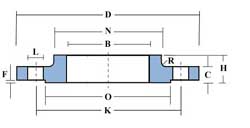 Drawing for 8.00" ASA 300LB RFSO 316/L