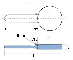 Drawing for 1.00" PN25 PADDLE BLIND 304/L